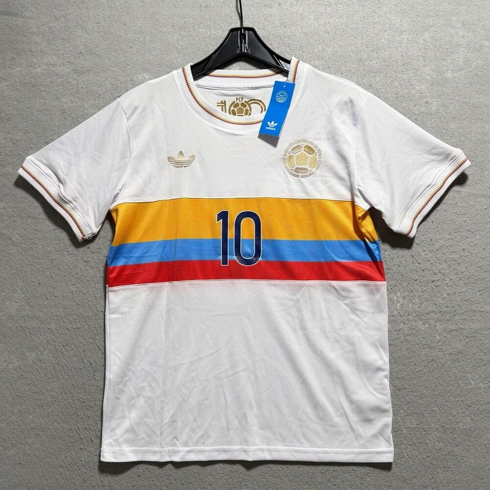 Colombia Anniversary 100th Adidas Home Soccer Jersey Sz Medium # 10 James